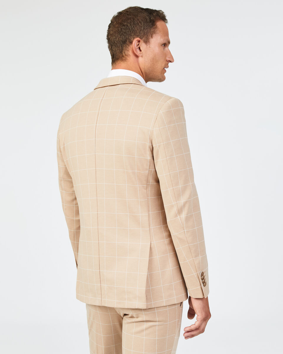 Jedd Tailored Jacket, Camel Window Pane, hi-res